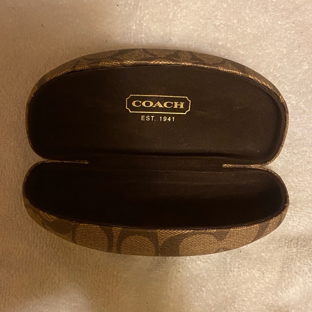 Coach Tan and Brown Eyeglass Case